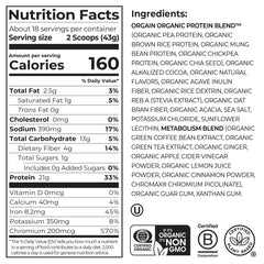 Organic Protein Powder + Metabolism Blend Creamy Chocolate Fudge